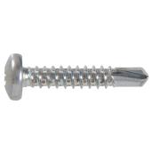 Hillman #8 Zinc-Plated Pan-Head Square Standard SAE Self-Drilling Sheet Metal Screws 100-pack