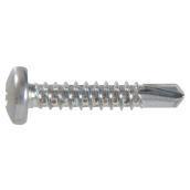 Hillman Lot de 100 vis à tôle autoperceuses standard SAE à tête cylindrique bombée zinguées #8