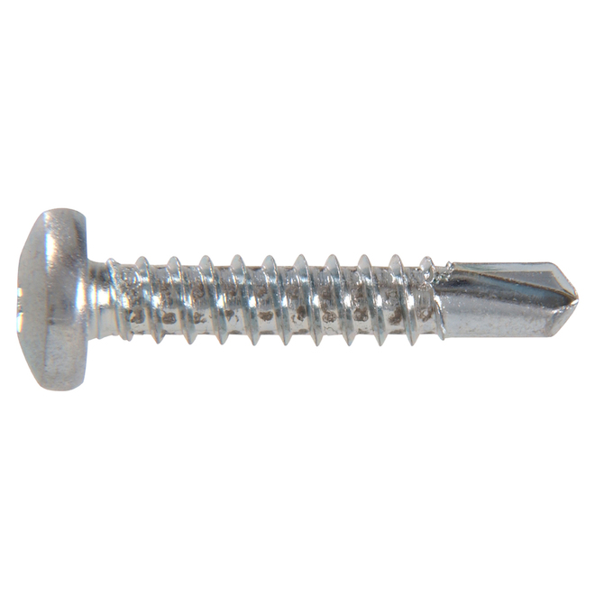 Hillman #10 Zinc-Plated Pan-Head Square Standard SAE Self-Drilling Sheet Metal Screws 100-pack