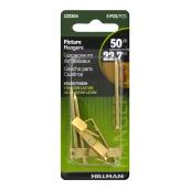 Hillman 3-Pack 50 Lb. Brass Picture Hangers