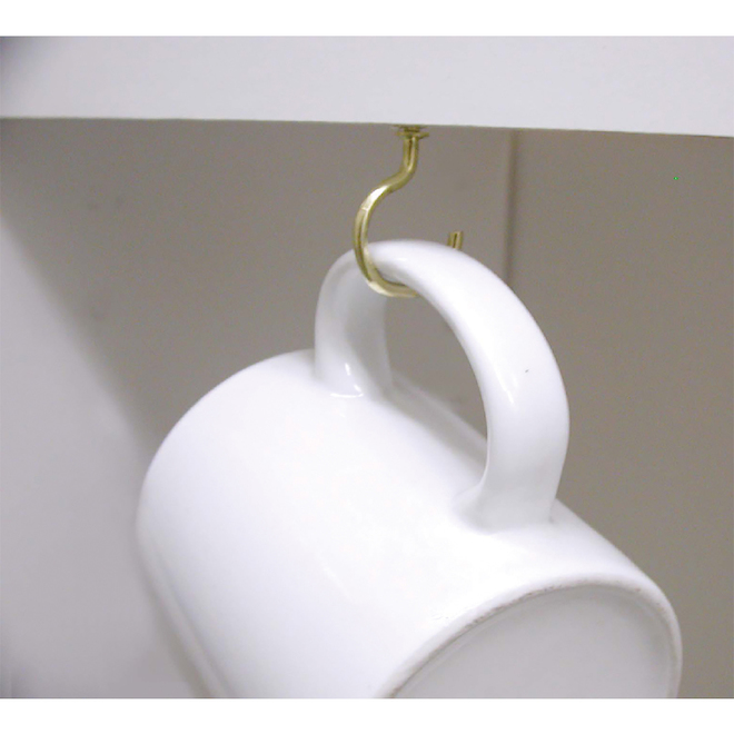 Hillman 0.87-in Brass Plated Steel Cup Hook (8-Pack) in the Hooks  department at