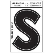 Hillman 4-in Black  Reflective House Letter S