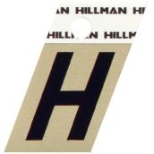 Lettres Hillman coupées en angle en aluminium noir et or de 1 1/2 po