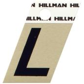 Lettre L Hillman coupée en angle en aluminium noir et or 1 1/2 po