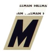 Hillman 1 1/2-in Black and Gold Aluminum Angle Cut M Letter