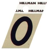 Lettre O Hillman coupée en angle en aluminium noir et or 1 1/2 po