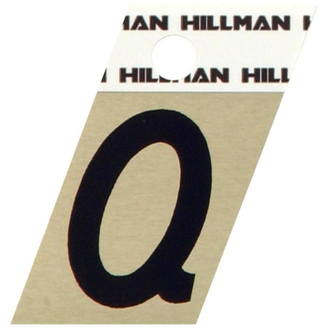 Hillman 1 1/2-in Black and Gold Aluminum Angle Cut Q Letter