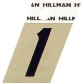 Hillman 1 1/2-in Black and Gold Aluminum Angle Cut House Number 1