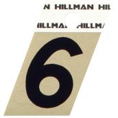 Numéro de maison 6 Hillman 1 1/2 po aluminium noir et or coupé en angle