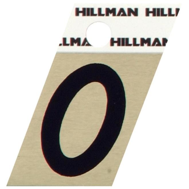 Hillman 1 1/2-in Black and Gold Aluminum Angle Cut House Number 0