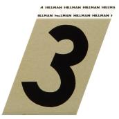 Hillman 3-in Black and Gold Aluminum Angle Cut House Number 3