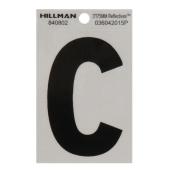 Hillman 3-in Black and Silver Vinyl Reflective C Letter