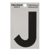 Hillman 3-in Black and Silver Vinyl Reflective J Letter