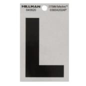 Hillman 3-in Black and Silver Vinyl Reflective L Letter