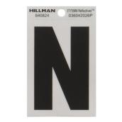 Hillman 3-in Black and Silver Vinyl Reflective N Letter