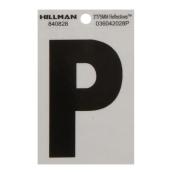 Hillman 3-in Black and Silver Vinyl Reflective P Letter