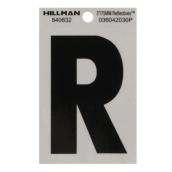 Hillman 3-in Black and Silver Vinyl Reflective R Letter