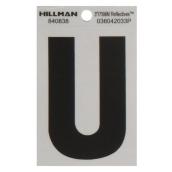 Hillman 3-in Black and Silver Vinyl Reflective U Letter