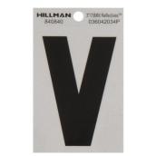 Lettre V réfléchissante Hillman 3 po vinyle noir et argent