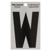 Hillman 3-in Black and Silver Vinyl Reflective W Letter