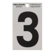 Numéro de maison 3 réfléchissant Hillman 3 po vinyle noir et argent