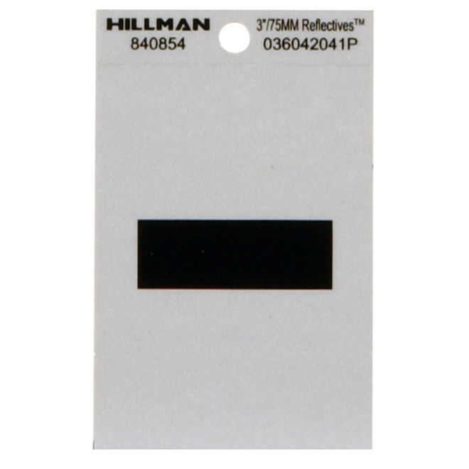 Hillman 3-in Black and Silver Vinyl Reflective Hyphen Symbol