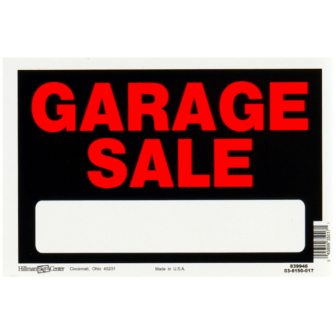 Hillman 8 x 12-in Garage Sale Sign