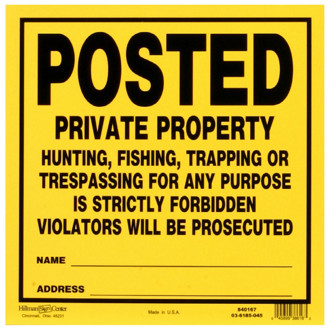 Hillman 11 x 11-in Private Property Sign