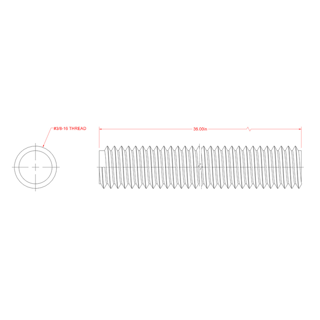 Hillman 3/8-in dia x 3-ft L Coarse Steel Threaded Rod