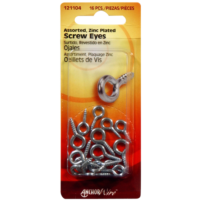 Hillman Assorted Screw Eyes, 16-Count