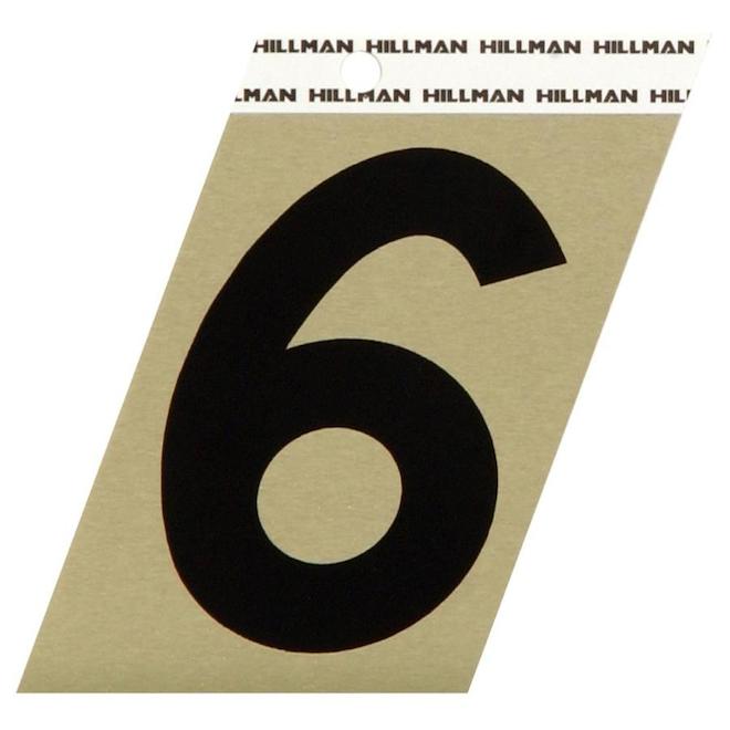 Hillman 3-in Black and Gold Angle Cut Aluminum Number
