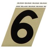 Hillman 3-in Black and Gold Angle Cut Aluminum Number