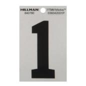 Hillman 3-in Black and Silver Vinyl Reflective House Numbers