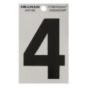 Hillman 3-in Black and Silver Vinyl Reflective House Numbers