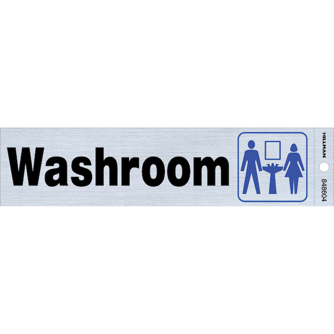 Hillman 2 x 8-in Washroom Sign - 1 piece