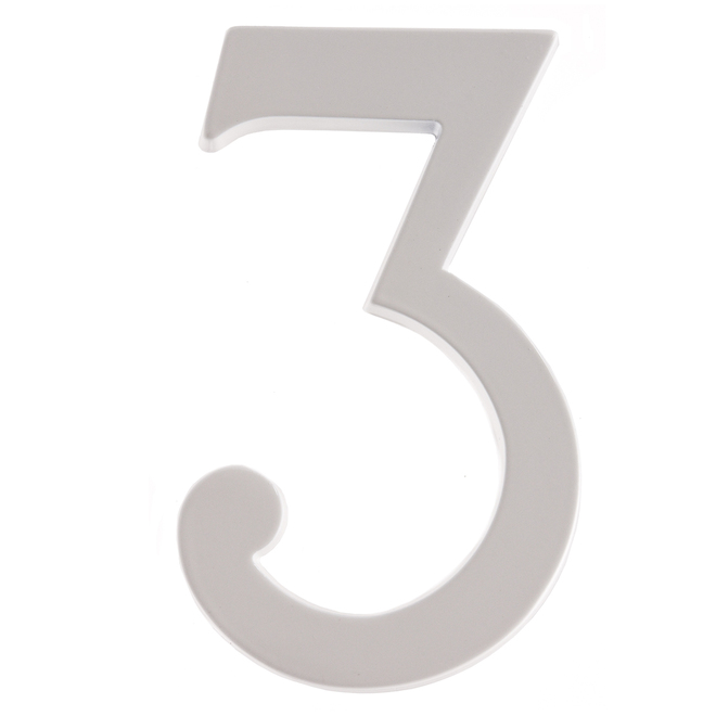 Hillman 5-in Number 3 Sign - White - 1 piece