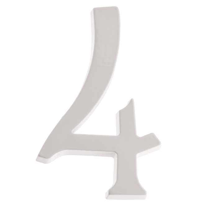 Hillman 5-in Number 4 Sign - White - 1 piece