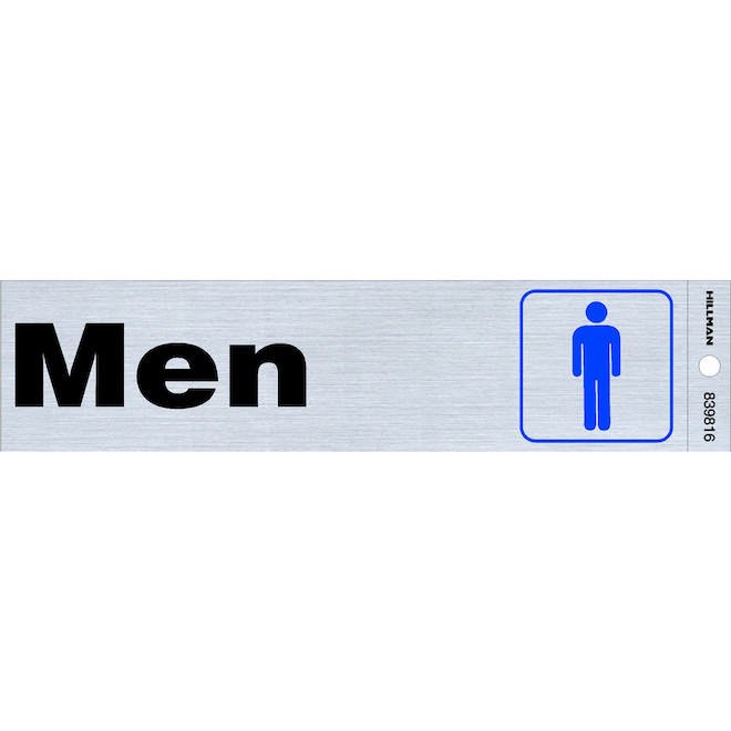 Hillman 2-in x 8-in Men Sign