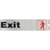 Enseigne « EXIT » Hillman en anglais avec pictogramme de 2 x 8 po, noir et rouge