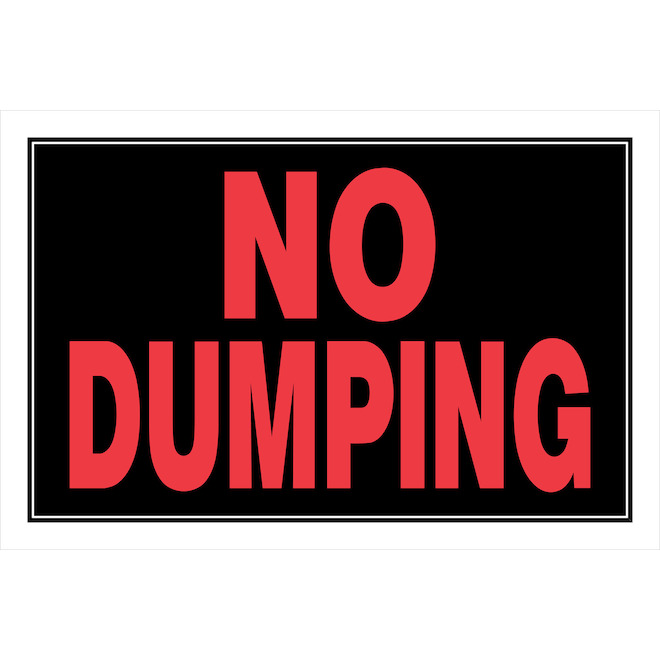 Hillman 8 x 12-in "NO DUMPING" Sign - Black and Red