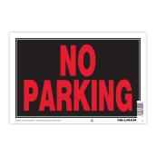 Enseigne « NO PARKING » Hillman en anglais de 8 x 12 po, noir et rouge