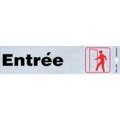 Enseigne « Entrée » Hillman de 2 x 8 po avec pictogramme, noir et rouge