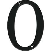 Distinctions 6-in House Number 0 in Black Steel