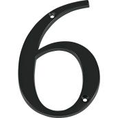 Distinctions 6-in House Number 6 in Black Steel