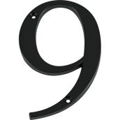 Distinctions 6-in House Number 9 in Black Steel