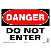 Enseigne « DANGER DO NOT ENTER » Hillman en anglais de 8 x 12 po, noir et rouge