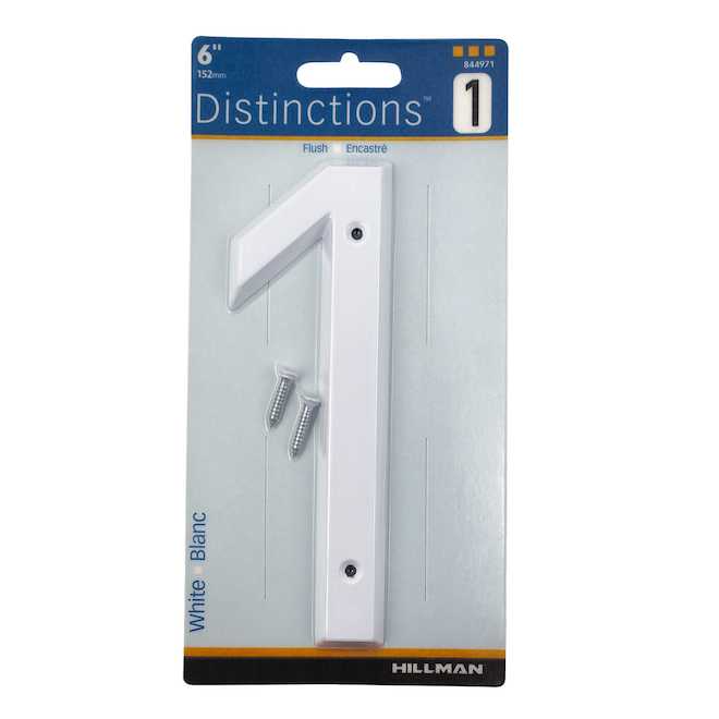 Distinctions 6-in House Number 1 in White Steel