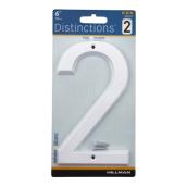 Distinctions 6-in House Number 2 in White Steel