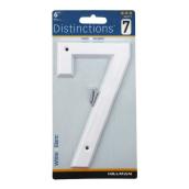 Distinctions 6-in House Number 7 in White Steel