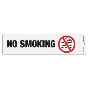 Hillman Adhesive 2 x 8-in  "NO SMOKING" Sign with Pictogram - Black and Red